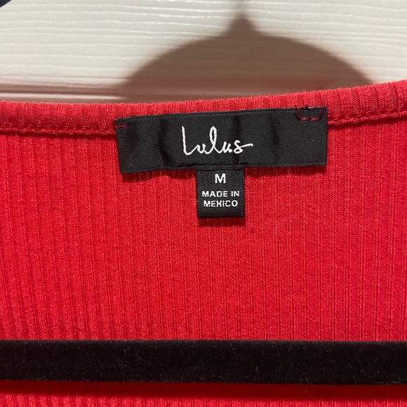 Lulu's Scarlet Ribbed Bodysuit - Picture 3 of 4